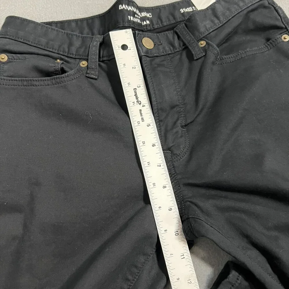 Banana Republic Travel Jeans Mens 31 X 32 Black Cotton Slim Fit 5-Pocket Stretch